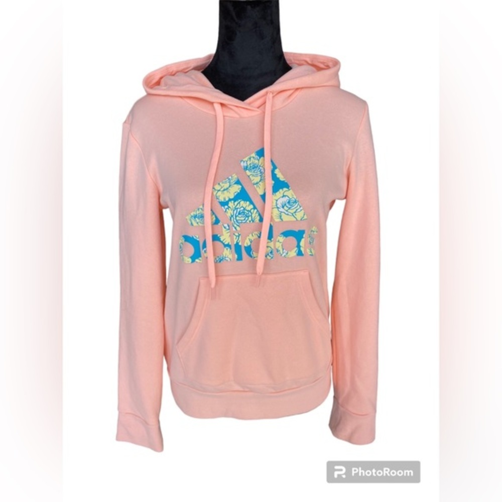 Womens Adidas hooded sweater coral size small